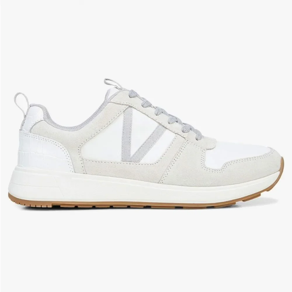 Vionic Rechelle Croc Leather Sneakers in White 11 NIB